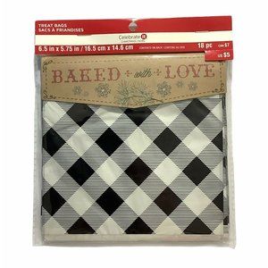 Buffalo Print Treat Bags Baked With Love Black White 18 Pc Winter New
